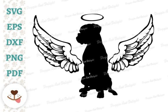 Boxer Dog Memorial, Boxer Angel Svg Png