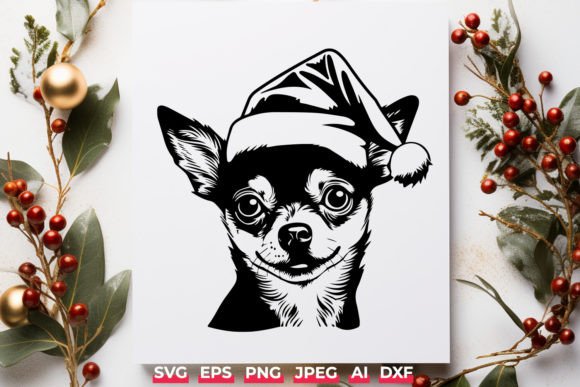 Christmas Chihuahua Dog in Santa Hat SVG – A Designer's Take