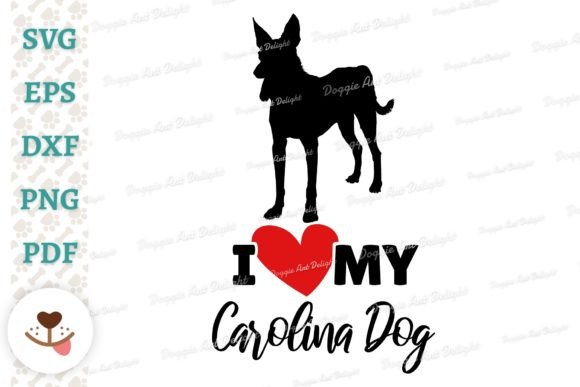 I Love My Carolina Dog Lover Png Dxf Svg
