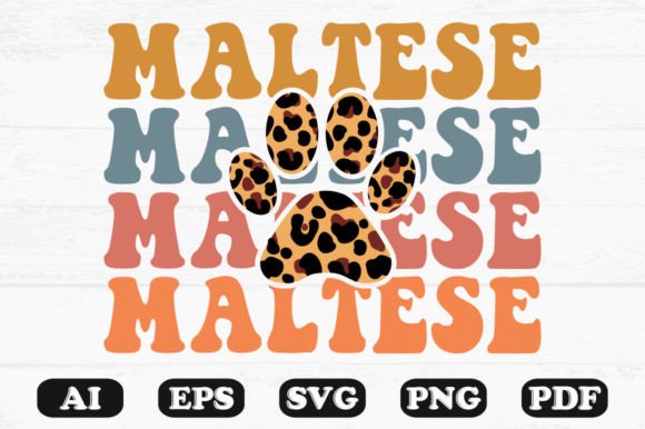 Maltese Dog Leopard Paw Retro Wavy Svg Review