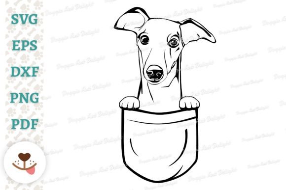 Whippet Dog Peeking in Pocket Design Review